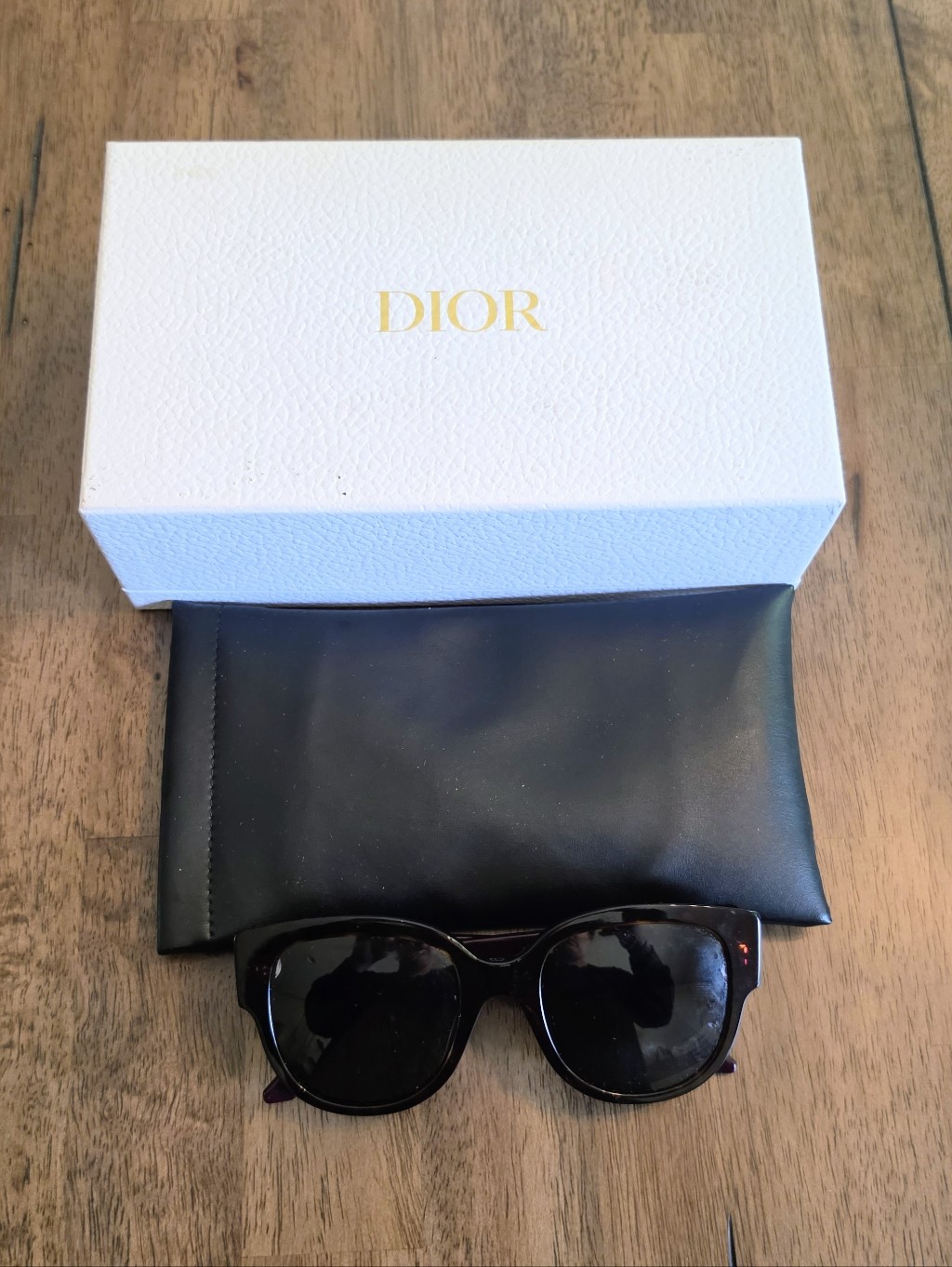 Nib Christian Dior Wildior Bu Tortoiseshell Cat Eye Sunglasses Purple Temples